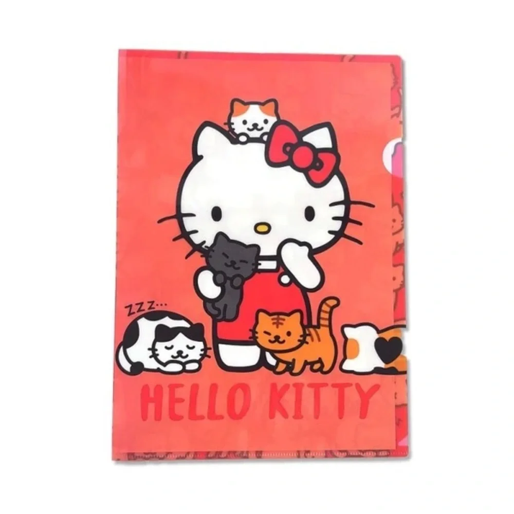 Sanrio 2pc Hello Kitty Paper File Plastic File Sleeve, L-Type, Kawaii Cat Cats